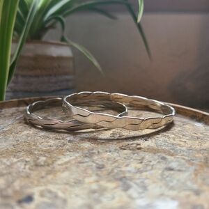 Sterling Silver 925 Mexican Mexico Rope Bangle Bracelets Native one Taxco
